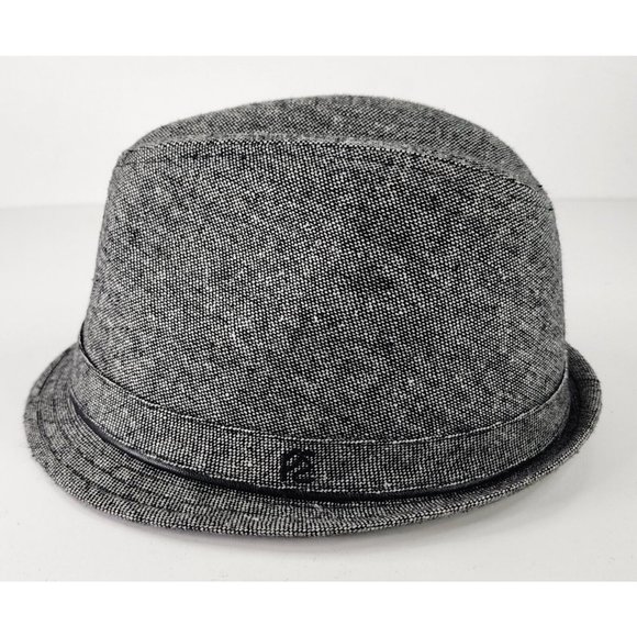 Womens Fedora Hat L/XL Gray Black Short Brim Classic Grandpa Core Unisex - Picture 4 of 12